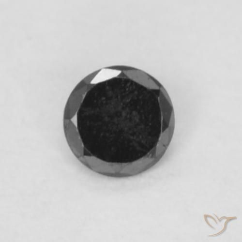 0.04ct Натуральный Черный Бриллиант, Круглый, Непрозрачный