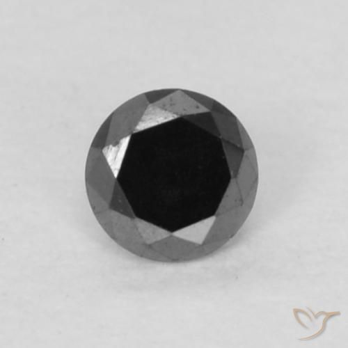 0.06ct Натуральный Черный Бриллиант, Круглый, Непрозрачный