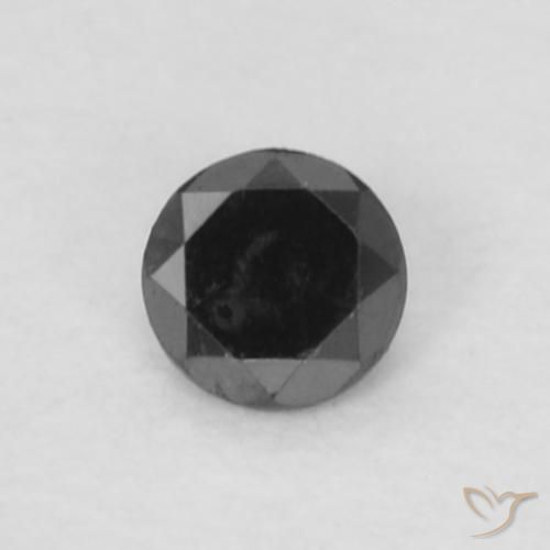 0.04ct Натуральный Черный Бриллиант, Круглый, Непрозрачный