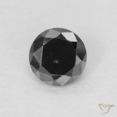 0.05ct Натуральный Черный Бриллиант, Круглый, Непрозрачный