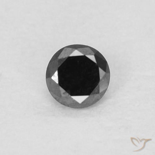 0.05ct Натуральный Черный Бриллиант, Круглый, Непрозрачный