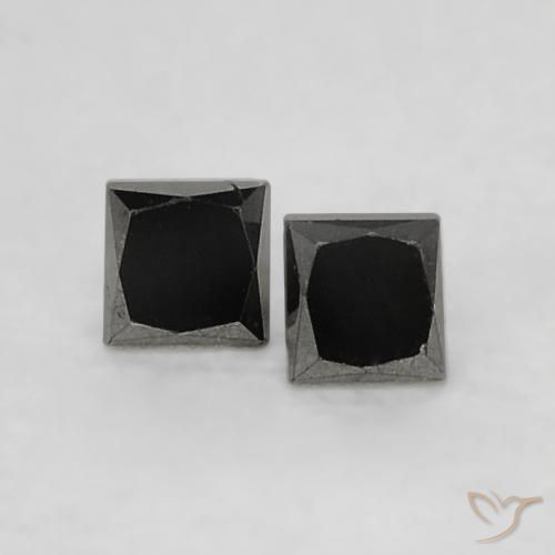 0.13 карата, натуральный Черный Бриллиант, Квадрат, Непрозрачный