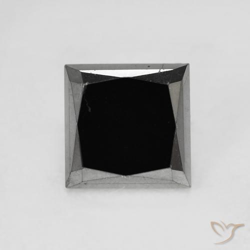 0.98ct Натуральный Черный Бриллиант, Квадрат, Непрозрачный