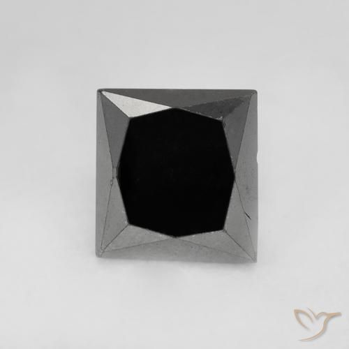 0.99ct Натуральный Черный Бриллиант, Квадрат, Непрозрачный
