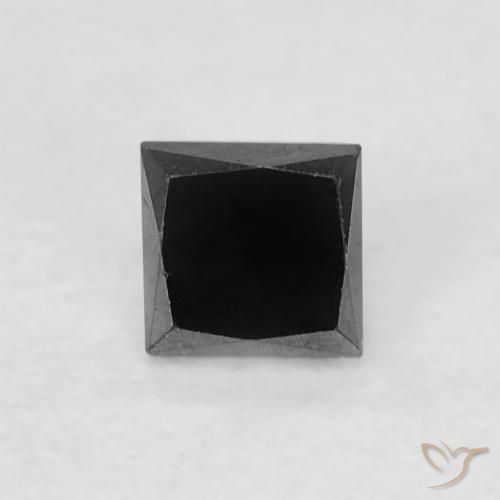 0.18ct Натуральный Черный Бриллиант, Квадрат, Непрозрачный