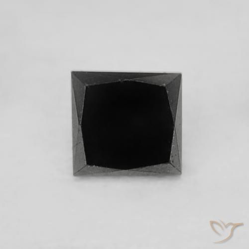 0.18ct Натуральный Черный Бриллиант, Квадрат, Непрозрачный