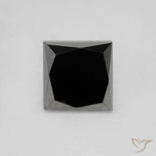 0.20ct Натуральный Черный Бриллиант, Квадрат, Непрозрачный