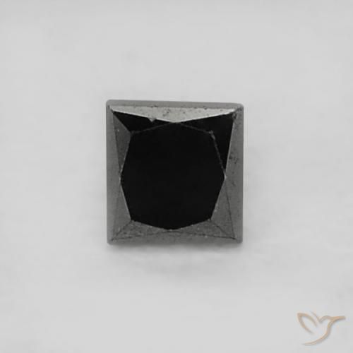 0.07ct Натуральный Черный Бриллиант, Квадрат, Непрозрачный