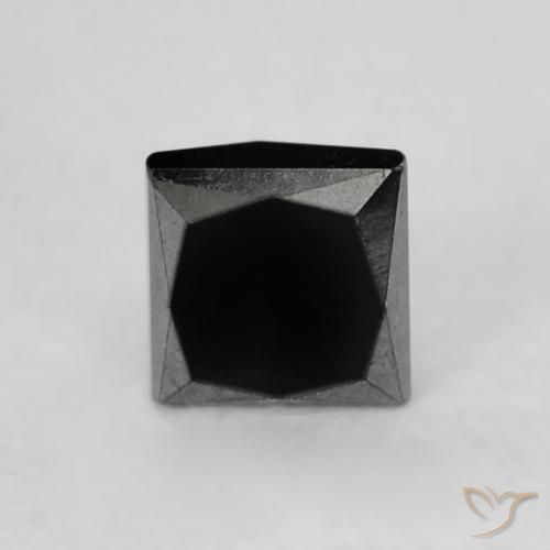 0.25ct Натуральный Черный Бриллиант, Квадрат, Непрозрачный