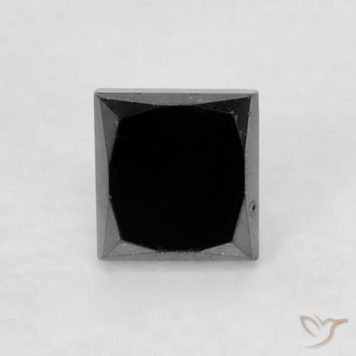0.23ct Натуральный Черный Бриллиант, Квадрат, Непрозрачный