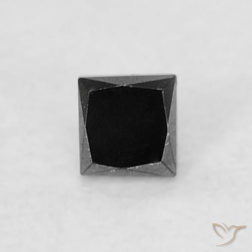 0.06ct Натуральный Черный Бриллиант, Квадрат, Непрозрачный