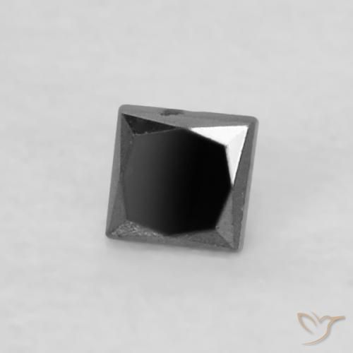 0.06ct Натуральный Черный Бриллиант, Квадрат, Непрозрачный