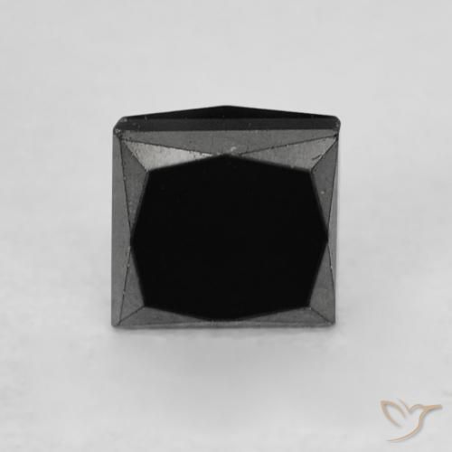 0.42ct Натуральный Черный Бриллиант, Квадрат, Непрозрачный