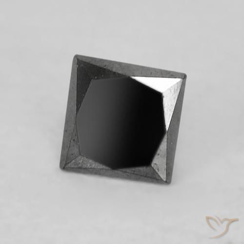 0.16ct Натуральный Черный Бриллиант, Квадрат, Непрозрачный