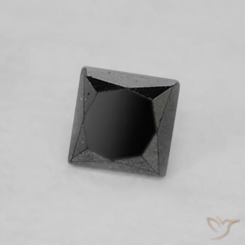 0.07ct Натуральный Черный Бриллиант, Квадрат, Непрозрачный