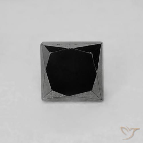 0.16ct Натуральный Черный Бриллиант, Квадрат, Непрозрачный