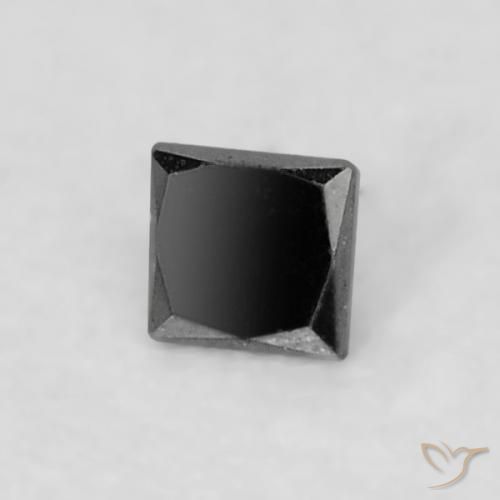 0.04ct Натуральный Черный Бриллиант, Квадрат, Непрозрачный