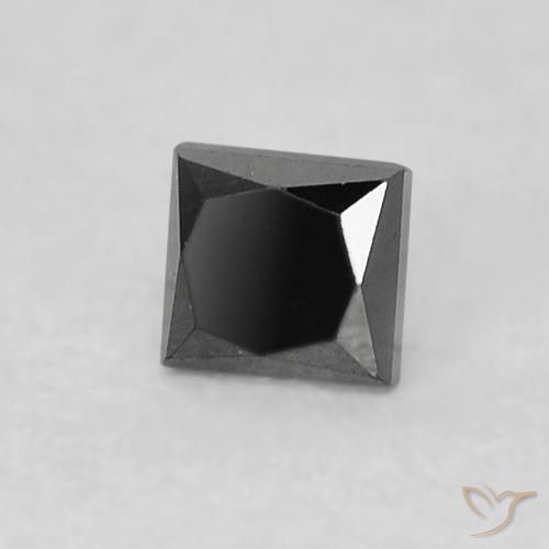 0.14ct Натуральный Черный Бриллиант, Квадрат, Непрозрачный
