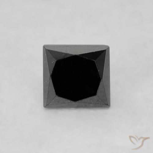 0.14 карата, натуральный Черный Бриллиант, Квадрат, Непрозрачный