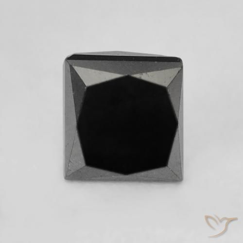 0.40ct Натуральный Черный Бриллиант, Квадрат, Непрозрачный