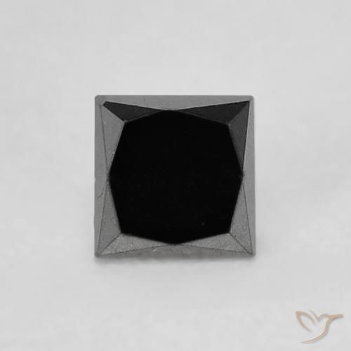0.21ct Натуральный Черный Бриллиант, Квадрат, Непрозрачный