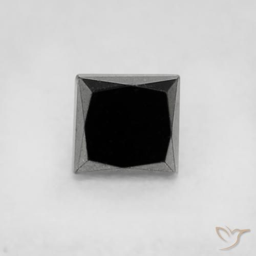 0.17ct Натуральный Черный Бриллиант, Квадрат, Непрозрачный