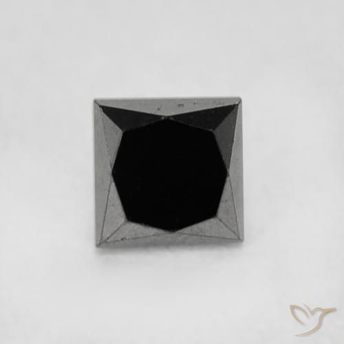 0.20ct Натуральный Черный Бриллиант, Квадрат, Непрозрачный