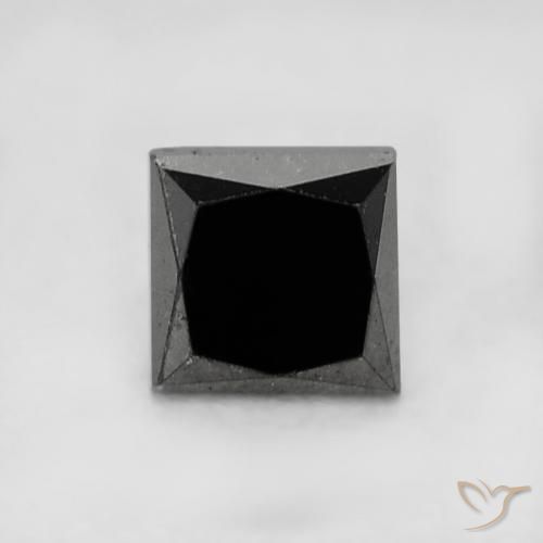0.35ct Натуральный Черный Бриллиант, Квадрат, Непрозрачный
