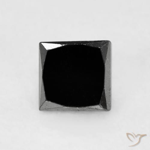 0.42ct Натуральный Черный Бриллиант, Квадрат, Непрозрачный