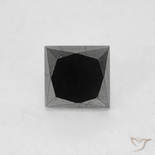 0.14ct Натуральный Черный Бриллиант, Квадрат, Непрозрачный