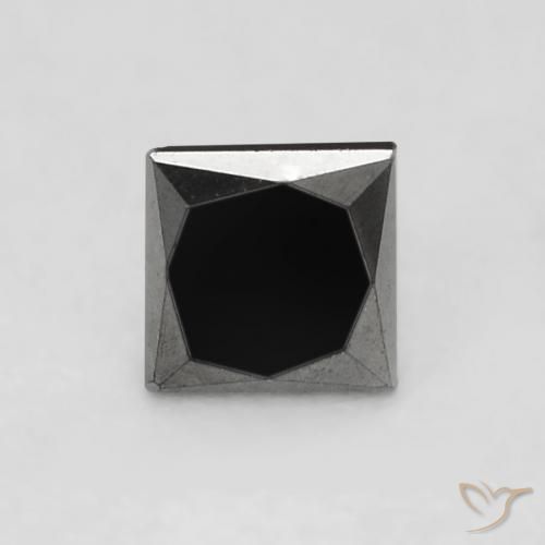 0.34ct Натуральный Черный Бриллиант, Квадрат, Непрозрачный