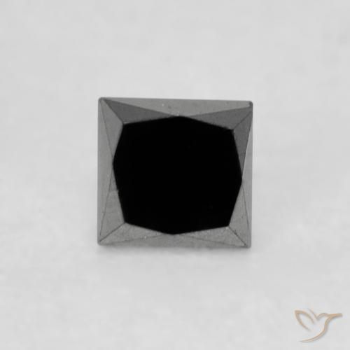 0.19ct Натуральный Черный Бриллиант, Квадрат, Непрозрачный