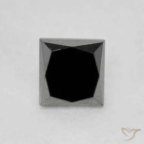 0.22ct Натуральный Черный Бриллиант, Квадрат, Непрозрачный