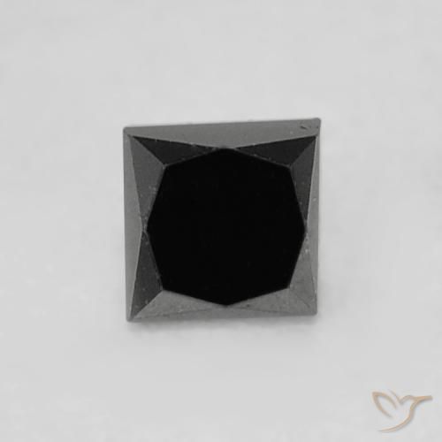 0.15ct Натуральный Черный Бриллиант, Квадрат, Непрозрачный