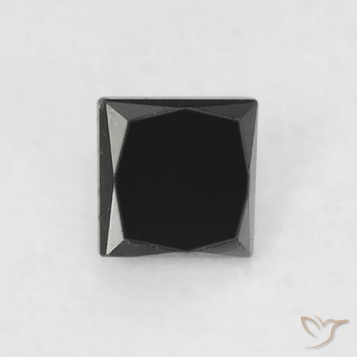 0.12ct Натуральный Черный Бриллиант, Квадрат, Непрозрачный