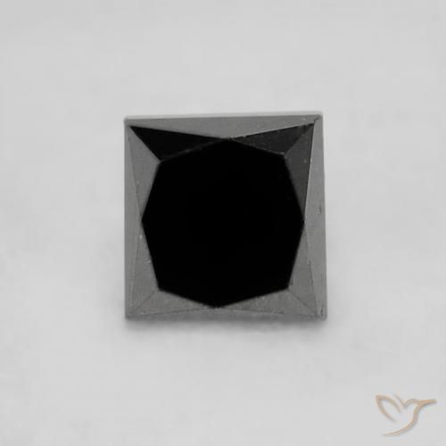 0.24ct Натуральный Черный Бриллиант, Квадрат, Непрозрачный
