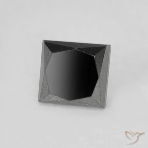 0.24ct Натуральный Черный Бриллиант, Квадрат, Непрозрачный