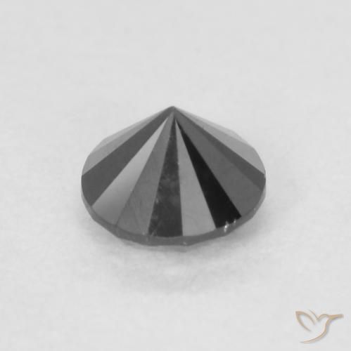 0.22 карата, натуральный Черный Бриллиант, Круглый, Непрозрачный