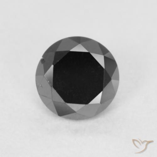 0.22ct Натуральный Черный Бриллиант, Круглый, Непрозрачный