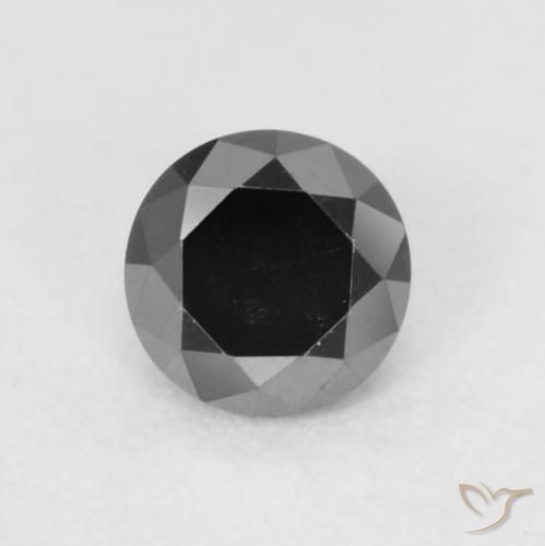 0.20ct Натуральный Черный Бриллиант, Круглый, Непрозрачный