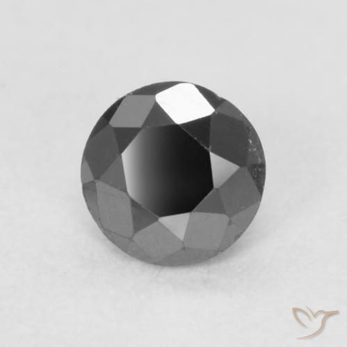 0.21ct Натуральный Черный Бриллиант, Круглый, Непрозрачный
