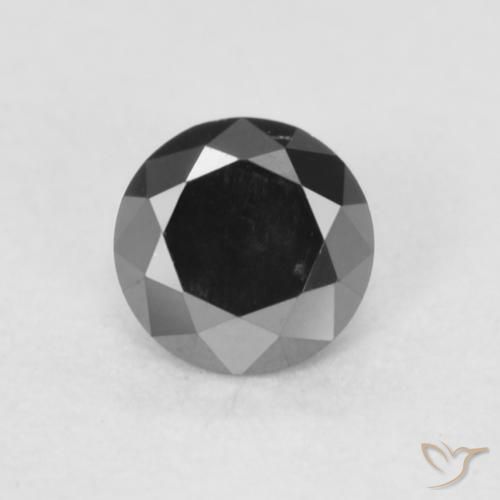0.20ct Натуральный Черный Бриллиант, Круглый, Непрозрачный