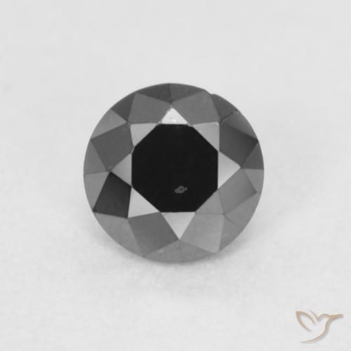 0.21ct Натуральный Черный Бриллиант, Круглый, Непрозрачный