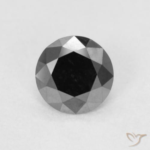 0.17ct Натуральный Черный Бриллиант, Круглый, Непрозрачный