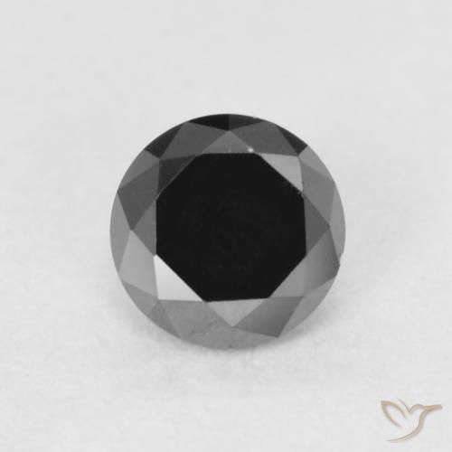 0.22ct Натуральный Черный Бриллиант, Круглый, Непрозрачный