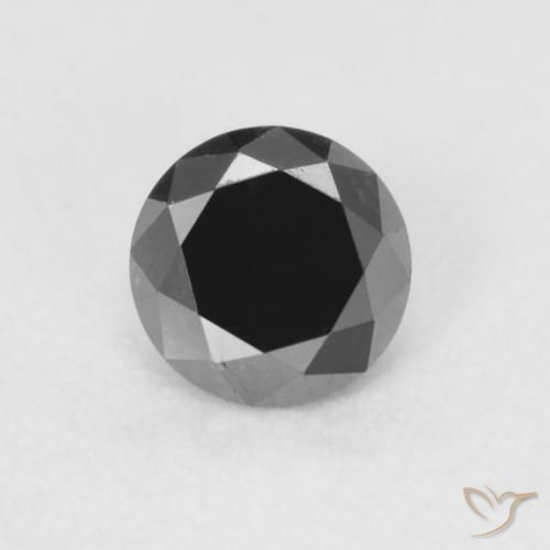 0.21ct Натуральный Черный Бриллиант, Круглый, Непрозрачный
