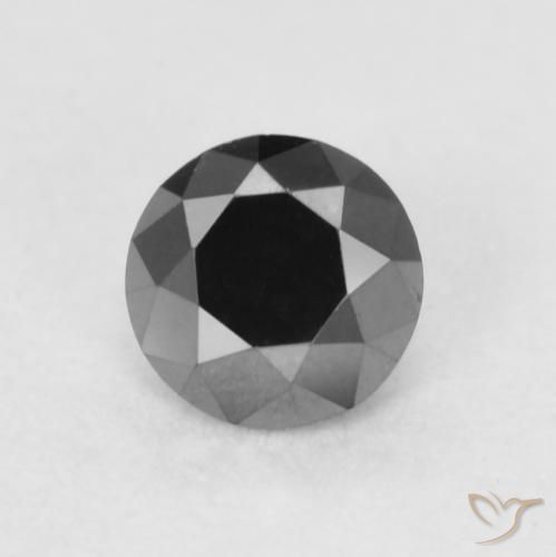 0.23ct Натуральный Черный Бриллиант, Круглый, Непрозрачный