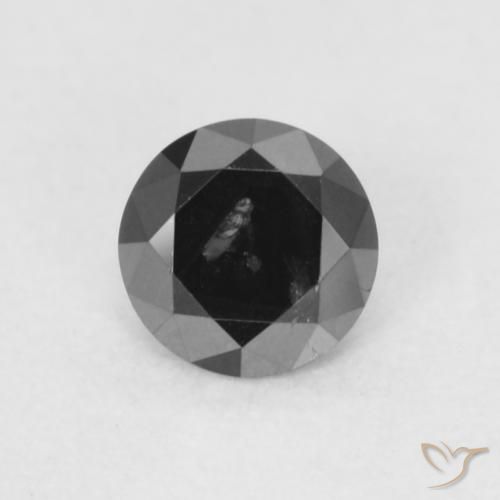 0.18ct Натуральный Черный Бриллиант, Круглый, Непрозрачный