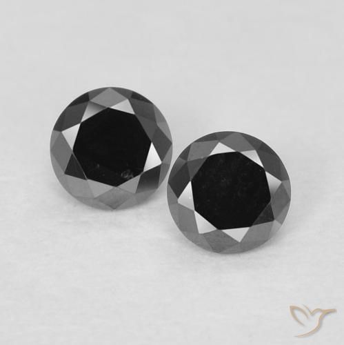 0.25ctw Натуральный Черный Бриллиант, Круглый, Непрозрачный