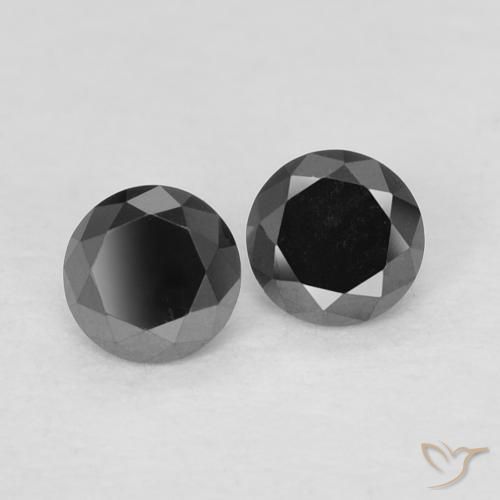 0.25 карата, натуральный Черный Бриллиант, Круглый, Непрозрачный